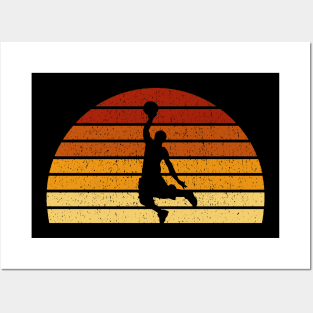 Vintage Sunset Basketball Gift For Basketball Players Posters and Art